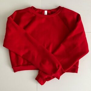 American Apparel Flex Fleece Cropped Red Pullover Sweatshirt Small Women’s